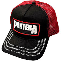 Pantera czapka z daszkiem, B&W Patch CO+Mesh Black & Red, unisex