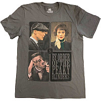 Peaky Blinders koszulka, Portraits Grid Charcoal Grey, męskie