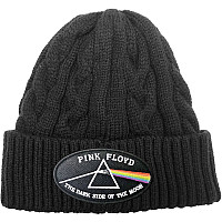 Pink Floyd zimowa czapka zimowa, DSOTM Black Border Cable Knit