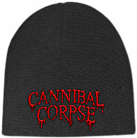 Cannibal Corpse czapka zimowa, Logo Red on Black