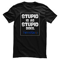Forrest Gump koszulka, Stupid Is As Stupid Does Black, męskie