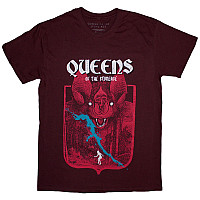 Queens of the Stone Age koszulka, Bat Maroon Red, męskie