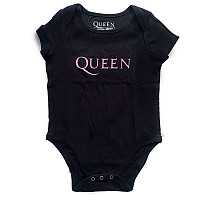 Queen niemowlęcy body koszulka, Pink Logo Black, dziecięcy