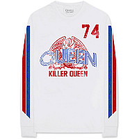 Queen koszulka długi rękaw, Killer Queen '74 Stripes White, męskie
