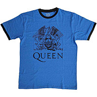 Queen koszulka, Crest Logo Ringer Eco Blue, męskie