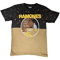 Ramones koszulka, All The Way Dip Dye Wash Black, męskie