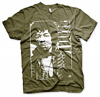 Jimi Hendrix koszulka, JH Distressed Olive, męskie