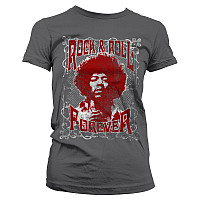 Jimi Hendrix koszulka, Rock 'n Roll Forever Dark Grey, damskie