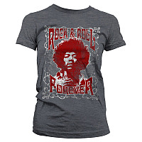 Jimi Hendrix koszulka, Rock 'n Roll Forever Light Grey, damskie