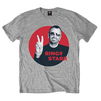 The Beatles koszulka, Ringo Starr Peace Red Circle Grey, męskie