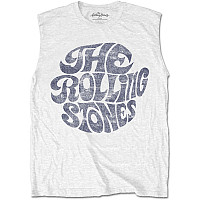 Rolling Stones koszulka bez rękawów, Vintage 70s Logo White, męskie