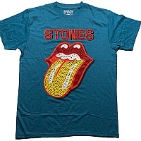 Rolling Stones koszulka, Dia Tongue Diamante Teal Blue, męskie