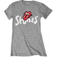 Rolling Stones koszulka, No Filter Text Brush Strokes Grey, damskie