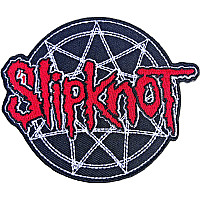 Slipknot naszywka 84 mm, Red Logo Over Nonogram