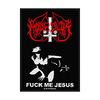 Marduk tkaná naszywka PES 100x50 mm, Fuck Me Jesus