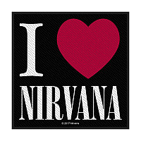 Nirvana tkaná naszywka PES 100x100 mm, I Love Nirvana