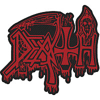 Death tkaná naszywka PES 100x85 mm, Logo Cut Out Red