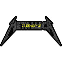 Metallica tkaná naszywka PES 100 x 40 mm, 72 Seasons Charred Logo Cut Out