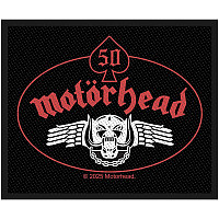 Motorhead tkaná naszywka PES 100 x 80 mm, Skull Wing