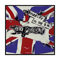 Sex Pistols tkaná naszywka PES 100x100 mm, Anarchy in the UK