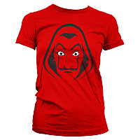 La Casa De Papel koszulka, Salvador Dali Mask Girly Red, damskie
