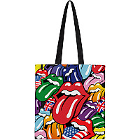 Rolling Stones bavlněná torba na zakupy 42x37x10 cm, Tongues Multicolor