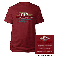 U2 koszulka, Joshua Tree Logo 2017 BP Red, męskie