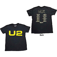 U2 koszulka, Yellow Logo 2018 BP Black, męskie