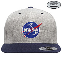 NASA czapka z daszkiem, NASA Insignia Premium Snapback Heather Grey Navy Onesize, unisex