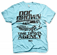 Back to the Future koszulka, Doc Brown Time Travel Agency Blue, męskie