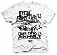 Back to the Future koszulka, Doc Brown Time Travel Agency White, męskie