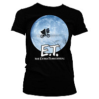 E.T. Mimozemšťan koszulka, Bike In The Moon Girly Black, damskie