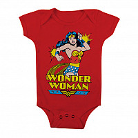 Wonder Woman niemowlęcy body koszulka, Baby Body Red, dziecięcy
