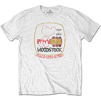 Woodstock koszulka, Peace Love Music White, męskie