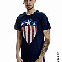 Captain America koszulka,Cracked Long Shield Navy, męskie