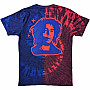 Bob Marley koszulka, Trippy Text Dye Wash BP Red & Blue, męskie
