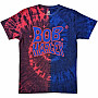 Bob Marley koszulka, Trippy Text Dye Wash BP Red & Blue, męskie