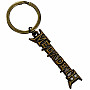 Megadeth kovová brelok 55x14 mm, Gold Logo Zinc
