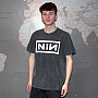 Nine Inch Nails koszulka, Classic Logo Stone Wash Charcoal Grey, męskie