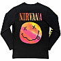 Nirvana koszulka długi rękaw, Gradient Happy Face BP Black, męskie