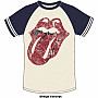 Rolling Stones koszulka, Lick Raglan Natural & Navy Blue, męskie